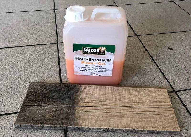 Очистка древесины от посерения